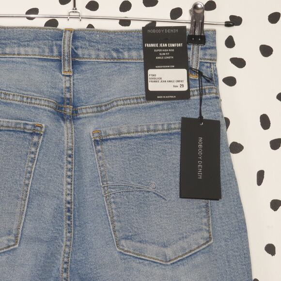 Nobody Denim Light Wash Distressed High Rise Frankie Ankle Jeans - Picture 6 of 11